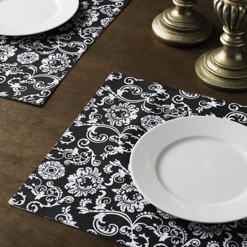 Linen Tablecloth Floral Damask Placemat & Reviews Wayfair